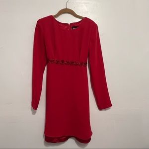 JUST CHOON Girls Dress Red Long Sleeve Size 5